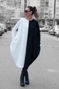Black White Cotton Tunic TAMARA