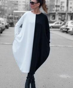 Black White Cotton Tunic TAMARA
