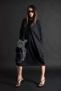 Parrot Print Cotton Dress TAMARA