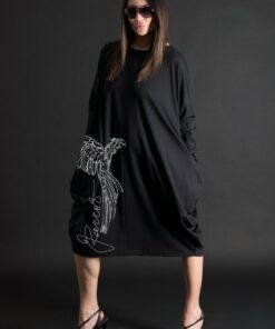 Parrot Print Cotton Dress TAMARA